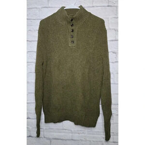 American Eagle Men's cotton blend green mock neck pullover sweater size Medium.